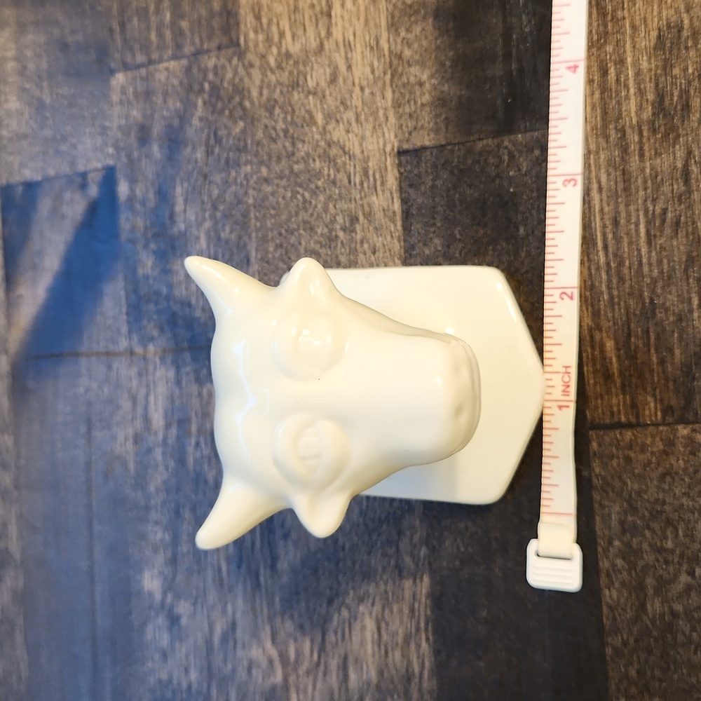 Vintage Ceramic Bull Head Wall Hook - Picture 7 of 8